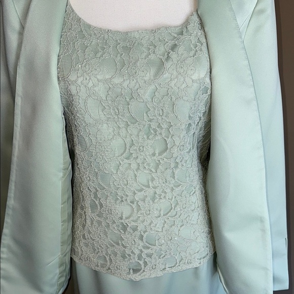 Maxi Green 3 piece jacket, top and Pencil Skirt ensemble for Cocktail Ev… - Picture 7 of 16